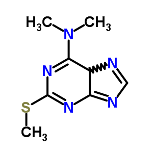 9H-purin-6-amine,n,n-dimethyl-2-(methylthio)-Structure,1681-11-4Structure 9H-purin-6-amine,n,n-dimethyl-2-(methylthio)- Structure,1681-11-4Structure