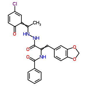3-(1,3-苯并二氧雜環(huán)戊烯-5-基)-2-(苯甲?；被?-2-丙酸 2-[1-(5-氯-2-羥基苯基)亞乙基]肼結(jié)構(gòu)式_17178-86-8結(jié)構(gòu)式