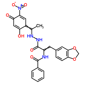 3-(1,3-苯并二氧雜環(huán)戊烯-5-基)-2-(苯甲?；被?-2-丙酸 2-[1-(2,4-二羥基-5-硝基苯基)亞乙基]肼結(jié)構(gòu)式_17178-88-0結(jié)構(gòu)式
