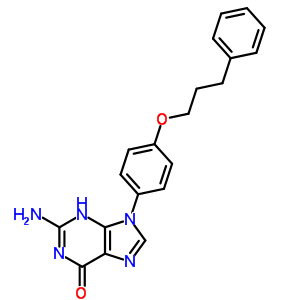 2-氨基-9-[4-(3-苯基丙氧基)苯基]-3H-嘌呤-6-酮結(jié)構(gòu)式_17606-62-1結(jié)構(gòu)式