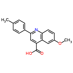 6-Methoxy-2-(4-methylphenyl)quinoline-4-carboxylic acidStructure,18193-09-4Structure 6-Methoxy-2-(4-methylphenyl)quinoline-4-carboxylic acid Structure,18193-09-4Structure