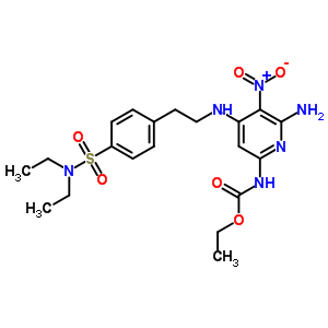 N-[6-氨基-4-[2-[4-(二乙基磺?；?苯基]乙基氨基]-5-硝基-吡啶-2-基]氨基甲酸乙酯結(jié)構(gòu)式_19270-37-2結(jié)構(gòu)式
