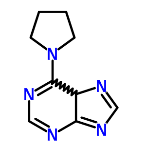 9H-purine,6-(1-pyrrolidinyl)-Structure,1928-89-8Structure 9H-purine,6-(1-pyrrolidinyl)- Structure,1928-89-8Structure