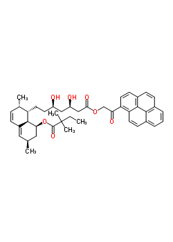 2-氧代-2-(1-芘基)乙基(3R,5R)-7-{(1S,2S,6R,8S,8aR)-8-[(2,2-二甲基丁酰基)氧基]-2,6-二甲基-1,2,6,7,8,8A-六氫-1-萘基}-3,5-二羥基庚烷酸酯結(jié)構(gòu)式_193682-18-7結(jié)構(gòu)式