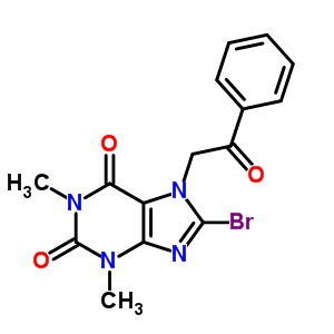 8-Bromo-1,3-dimethyl-7-phenacyl-purine-2,6-dioneStructure,19977-29-8Structure 8-Bromo-1,3-dimethyl-7-phenacyl-purine-2,6-dione Structure,19977-29-8Structure