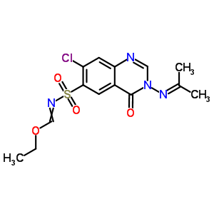 7-Chloro-n-(ethoxymethylidene)-4-oxo-3-(propan-2-ylideneamino)quinazoline-6-sulfonamideStructure,20010-60-0Structure 7-Chloro-n-(ethoxymethylidene)-4-oxo-3-(propan-2-ylideneamino)quinazoline-6-sulfonamide Structure,20010-60-0Structure