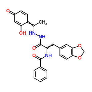 3-(1,3-苯并二氧雜環(huán)戊烯l-5-基)-2-(苯甲?；被?-2-丙酸 2-[1-(2,4-二羥基苯基)亞乙基]肼結(jié)構(gòu)式_20329-06-0結(jié)構(gòu)式