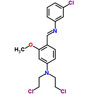 N,N-雙(2-氯乙基)-4-[(3-氯苯基)亞氨基甲基]-3-甲氧基-苯胺結構式_20794-36-9結構式