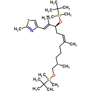 4-[(1E,3S,5Z,8R/S,10S)-3,11-二-{[叔-丁基(二甲基)硅烷基]氧基}-2,6,10-三甲基-十一碳-1,5-二烯基]-2-甲基-1,3-噻唑結構式_210690-85-0結構式