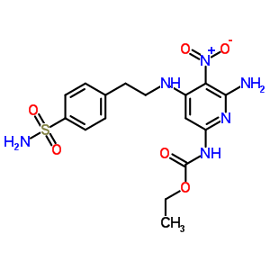 N-[6-氨基-5-硝基-4-[2-(4-磺?；交?乙基氨基]吡啶-2-基]氨基甲酸乙酯結(jié)構(gòu)式_21271-62-5結(jié)構(gòu)式