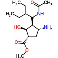 (1S,2S,3R,4R)-甲基 3-((R)-1-乙酰氨基-2-乙基丁基)-4-氨基-2-羥基環(huán)戊烷羧酸結(jié)構(gòu)式_229615-05-8結(jié)構(gòu)式