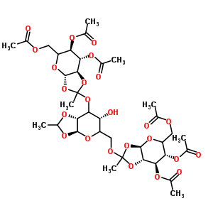 O-3,4,6-三-O-乙?；?-D-甘露糖基次乙基-(1-23)-O-[3,4,6-三-O-乙?；?-D-甘露糖基次乙基-(1-26)]-1,2-O-亞乙基--D-吡喃甘露糖結(jié)構(gòu)式_230963-26-5結(jié)構(gòu)式