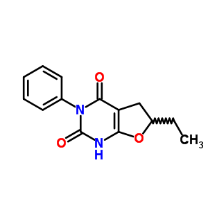 6-乙基-5,6-二氫-3-苯基-呋喃并[2,3-d]嘧啶-2,4(1h,3h)-二酮結(jié)構(gòu)式_23458-75-5結(jié)構(gòu)式
