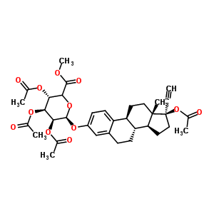 (17Beta)-17-acetoxy-17-ethynylestra-1(10),2,4-trien-3-yl methyl (5xi)-2,3,4-tri-o-acetyl-beta-d-lyxo-hexopyranosiduronateStructure,242130-33-2Structure (17Beta)-17-acetoxy-17-ethynylestra-1(10),2,4-trien-3-yl methyl (5xi)-2,3,4-tri-o-acetyl-beta-d-lyxo-hexopyranosiduronate Structure,242130-33-2Structure