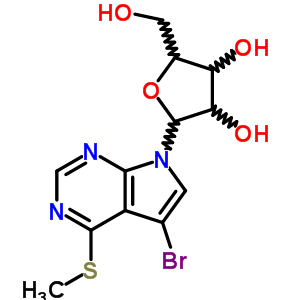 5-溴-4-(甲基硫代)-7-b-d-呋核亞硝脲-7H-吡咯并[2,3-d]嘧啶結(jié)構(gòu)式_24386-90-1結(jié)構(gòu)式