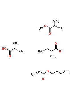 2-Methyl-2-propenoic acid polymer with butyl 2-propenoate, ethyl 2-propenoate and methyl 2-methyl-2-propenoateStructure,25035-88-5Structure 2-Methyl-2-propenoic acid polymer with butyl 2-propenoate, ethyl 2-propenoate and methyl 2-methyl-2-propenoate Structure,25035-88-5Structure