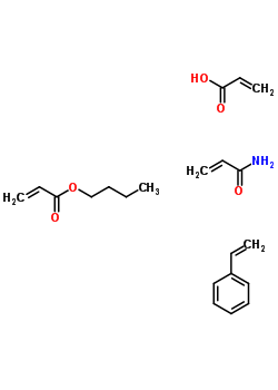 2-丙烯酸與丙烯酸丁酯, 苯乙烯和 2-丙烯酰胺的聚合物結(jié)構(gòu)式_25586-24-7結(jié)構(gòu)式