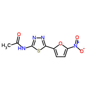 N-[5-(5-硝基-2-呋喃)-1,3,4-噻二唑-2-基]-乙酰胺結(jié)構(gòu)式_2578-75-8結(jié)構(gòu)式
