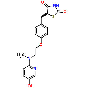 5-(4-{2-[(5-羥基-2-吡啶基)(甲基)氨基]乙氧基}芐基)-1,3-噻唑烷-2,4-二酮結構式_257883-22-0結構式
