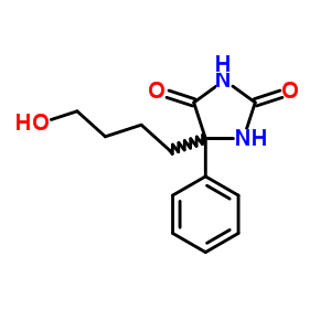 2,4-Imidazolidinedione,5-(4-hydroxybutyl)-5-phenyl-Structure,25860-42-8Structure 2,4-Imidazolidinedione,5-(4-hydroxybutyl)-5-phenyl- Structure,25860-42-8Structure