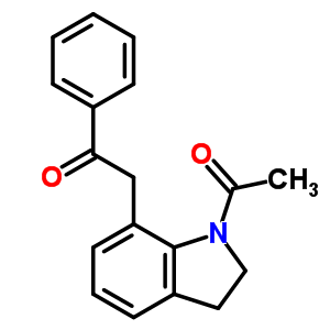 Ethanone,2-(1-acetyl-2,3-dihydro-1h-indol-7-yl)-1-phenyl-Structure,2665-70-5Structure Ethanone,2-(1-acetyl-2,3-dihydro-1h-indol-7-yl)-1-phenyl- Structure,2665-70-5Structure