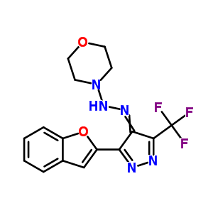 4-[2-[3-(2-苯并呋喃)-5-(三氟甲基)-1H-吡唑-4-基]二氮雜烯]-嗎啉結構式_27218-65-1結構式