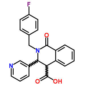 2-(4-氟芐基)-1-氧代-3-吡啶-3-基-1,2,3,4-四氫異喹啉-4-羧酸結(jié)構(gòu)式_281206-13-1結(jié)構(gòu)式
