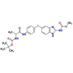 [5-[[4-[[(2S)-2-[[(1,1-dimethylethoxy)carbonyl]amino]-1-oxopropyl]amino]phenyl]thio]-1h-benzimidazol-2-yl]-carbamic acidmethylester Structure,284019-53-0Structure