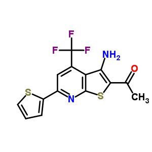 1-[3-氨基-6-(2-噻吩)-4-(三氟甲基)噻吩并[2,3-b]吡啶-2-基]-1-乙酮結(jié)構(gòu)式_285980-95-2結(jié)構(gòu)式