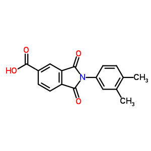 2-(3,4-Dimethyl -phenyl )-1,3-dioxo-2,3-dihydro-1h-isoindole-5-carboxylic acidStructure,294667-04-2Structure 2-(3,4-Dimethyl -phenyl )-1,3-dioxo-2,3-dihydro-1h-isoindole-5-carboxylic acid Structure,294667-04-2Structure