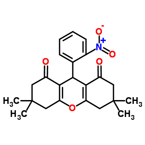 1H-xanthene-1,8(2h)-dione,3,4,5,6,7,9-hexahydro-3,3,6,6-tetramethyl-9-(2-nitrophenyl)-Structure,30038-64-3Structure 1H-xanthene-1,8(2h)-dione,3,4,5,6,7,9-hexahydro-3,3,6,6-tetramethyl-9-(2-nitrophenyl)- Structure,30038-64-3Structure