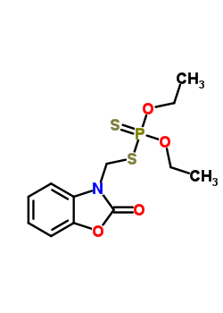 Dithiophosphoric acid o,o-diethyl s-(2,3-dihydro-2-oxobenzoxazol-3-ylmethyl) esterStructure,30725-71-4Structure Dithiophosphoric acid o,o-diethyl s-(2,3-dihydro-2-oxobenzoxazol-3-ylmethyl) ester Structure,30725-71-4Structure