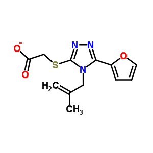 [5-呋喃-2-基-4-(2-甲基-烯丙基)-4H-[1,2,4]噻唑-3-基磺?；鵠-乙酸結(jié)構(gòu)式_307327-49-7結(jié)構(gòu)式