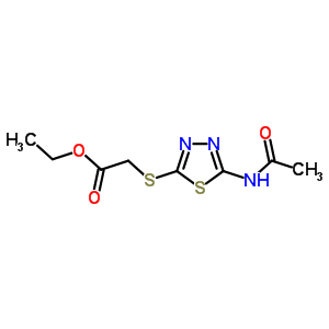 2-[(5-乙酰氨基-1,3,4-噻二唑-2-基)磺?；鵠乙酸乙酯結(jié)構(gòu)式_32418-25-0結(jié)構(gòu)式