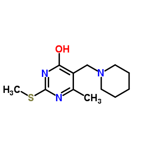 6-Methyl-2-methylsulfanyl-5-piperidin-1-ylmethyl-pyrimidin-4-olStructure,343218-96-2Structure 6-Methyl-2-methylsulfanyl-5-piperidin-1-ylmethyl-pyrimidin-4-ol Structure,343218-96-2Structure