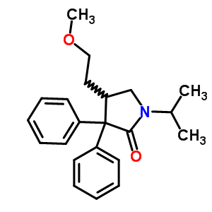 4-(2-Methoxyethyl)-3,3-diphenyl-1-propan-2-yl-pyrrolidin-2-oneStructure,3471-95-2Structure 4-(2-Methoxyethyl)-3,3-diphenyl-1-propan-2-yl-pyrrolidin-2-one Structure,3471-95-2Structure