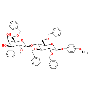 4-Methoxyphenyl 4-o-(2,6-di-o-benzyl-beta-d-galactopyranosyl)-2,3,6-tri-o-benzyl-beta-d-glucopyranosideStructure,358681-61-5Structure 4-Methoxyphenyl 4-o-(2,6-di-o-benzyl-beta-d-galactopyranosyl)-2,3,6-tri-o-benzyl-beta-d-glucopyranoside Structure,358681-61-5Structure