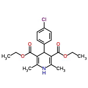 4-(4-氯苯基)-2,6-二甲基-1,4-二氫吡啶-3,5-二羧酸二乙酯結(jié)構(gòu)式_35929-79-4結(jié)構(gòu)式