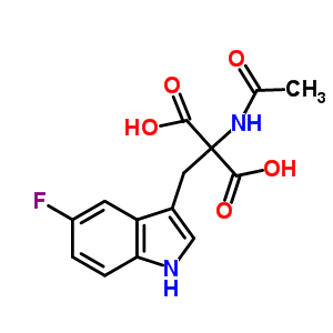 2-乙酰氨基-2-[(5-氟-1H-吲哚-3-基)甲基]丙二酸結(jié)構(gòu)式_363-37-1結(jié)構(gòu)式