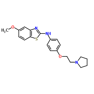 5-甲氧基-2-[4-[2-(1-吡咯烷)乙氧基]苯胺]苯并噻唑結(jié)構(gòu)式_38519-94-7結(jié)構(gòu)式