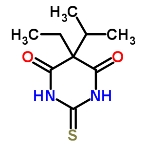 4,6(1H,5h)-pyrimidinedione, 5-ethyldihydro-5-(1-methylethyl)-2-thioxo-(9ci)Structure,39847-06-8Structure 4,6(1H,5h)-pyrimidinedione, 5-ethyldihydro-5-(1-methylethyl)-2-thioxo-(9ci) Structure,39847-06-8Structure
