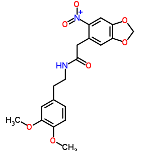 N-[2-(3,4-二甲氧基苯基)乙基]-2-(6-硝基苯并[1,3]二氧代l-5-基)乙酰胺結(jié)構(gòu)式_40042-36-2結(jié)構(gòu)式