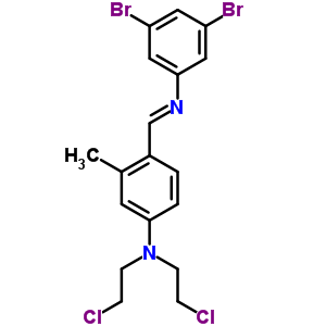 N,N-雙(2-氯乙基)-4-[(3,5-二溴苯基)亞氨基甲基]-3-甲基-苯胺結(jié)構(gòu)式_40212-15-5結(jié)構(gòu)式