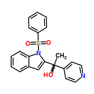 1H-indole-2-methanol, alpha-methyl-1-(phenylsulfonyl)-alpha-4-pyridinyl-Structure,40899-89-6Structure 1H-indole-2-methanol, alpha-methyl-1-(phenylsulfonyl)-alpha-4-pyridinyl- Structure,40899-89-6Structure