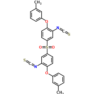 2-異硫代氰?；?4-[3-異硫代氰?；?4-(3-甲基苯氧基)苯基]磺酰基-1-(3-甲基苯氧基)苯結(jié)構(gòu)式_40939-82-0結(jié)構(gòu)式