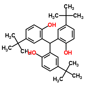 2-[雙(2-羥基-5-叔丁基-苯基)甲基]-4-叔丁基-苯酚結(jié)構(gòu)式_41567-36-6結(jié)構(gòu)式