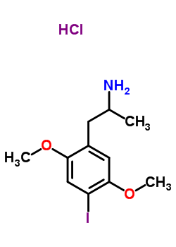 Benzeneethanamine, 4-iodo-2,5-dimethoxy-α-methyl-, hydrochlorideStructure,42203-78-1Structure Benzeneethanamine, 4-iodo-2,5-dimethoxy-α-methyl-, hydrochloride Structure,42203-78-1Structure