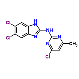 5,6-Dichloro-n-(4-chloro-6-methyl-pyrimidin-2-yl)-1h-benzoimidazol-2-amineStructure,42388-69-2Structure 5,6-Dichloro-n-(4-chloro-6-methyl-pyrimidin-2-yl)-1h-benzoimidazol-2-amine Structure,42388-69-2Structure