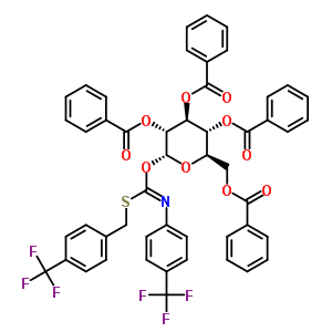 2,3,4,6-四-O-苯甲?；?1-O-[(Z)-{[4-(三氟甲基)芐基]硫基}{[4-(三氟甲基)苯基]亞氨基}甲基]-alpha-D-吡喃葡萄糖結(jié)構(gòu)式_428816-48-2結(jié)構(gòu)式