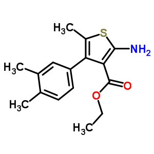 Ethyl 2-amino-4-(3,4-dimethylphenyl)-5-methylthiophene-3-carboxylateStructure,438220-53-2Structure Ethyl 2-amino-4-(3,4-dimethylphenyl)-5-methylthiophene-3-carboxylate Structure,438220-53-2Structure